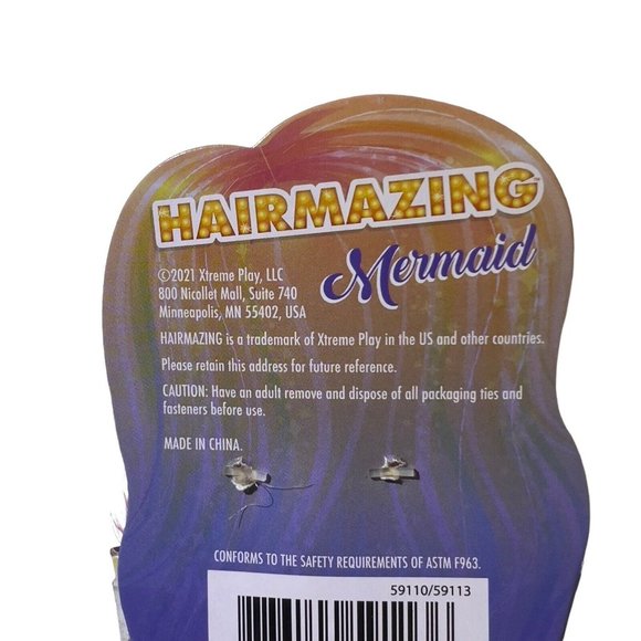 HAIRMAZING Mermaid Mini Doll Colorful Blonde Hair 4.25”x 1.5” NEW - Picture 6 of 6